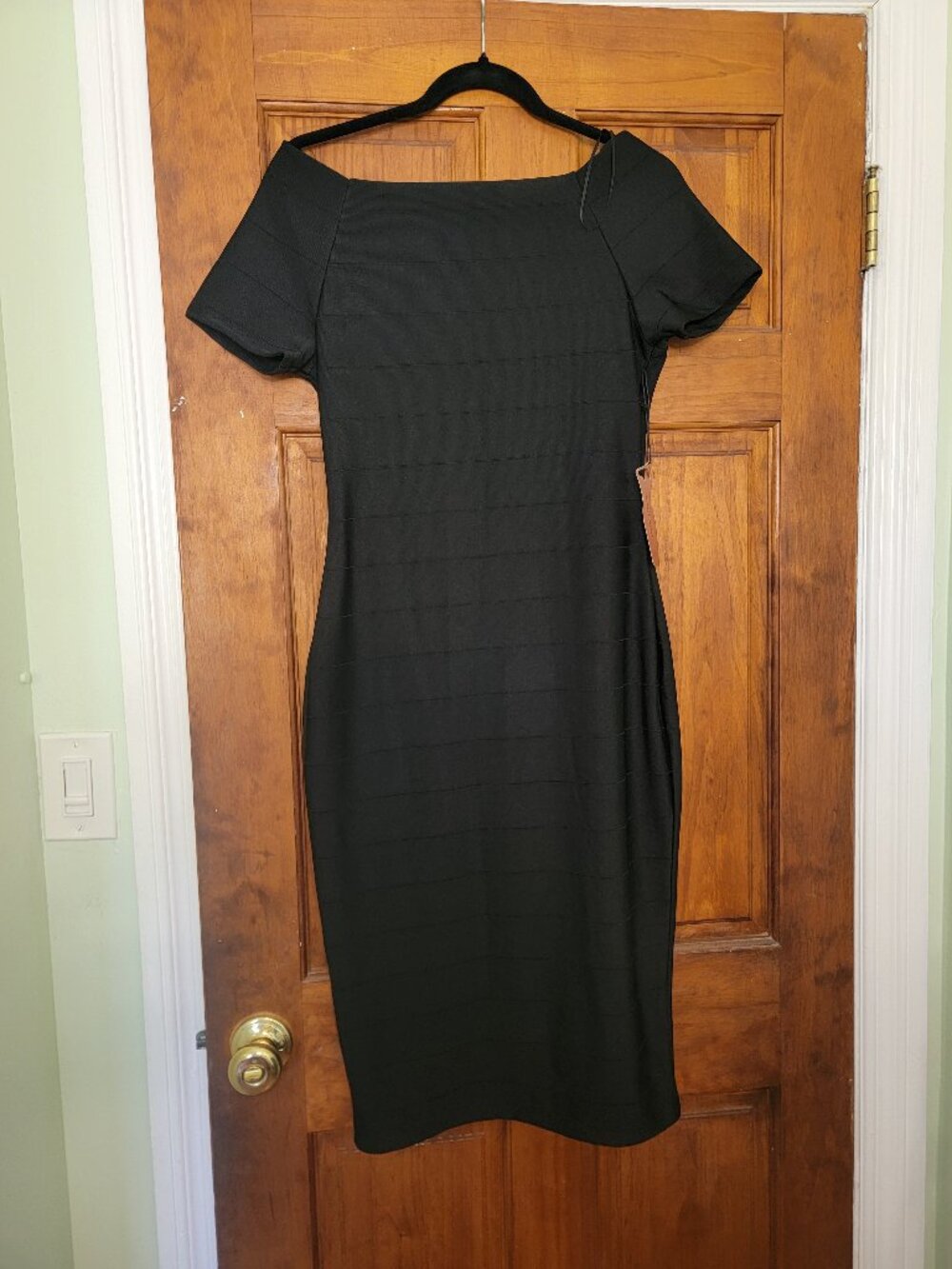 Haute Monde off-the-shoulder black bodycon dress